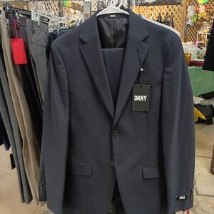 DKNY Men's Dark Navy Two-Button Blazer